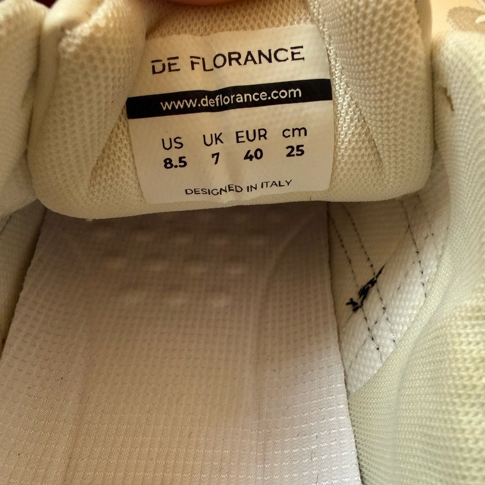 De Florance Italy Sneakers Size 8.5 White Gray Black Platform Trainers - Picture 6 of 6